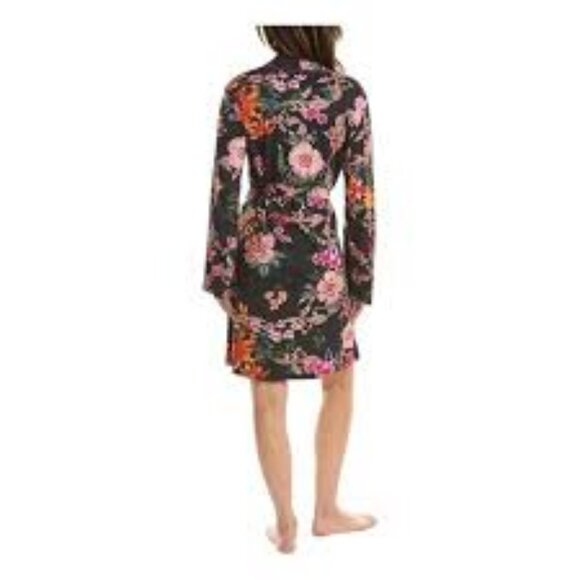 Johnny Was Gorgeous Black Floral Sleep Robe - Picture 3 of 4